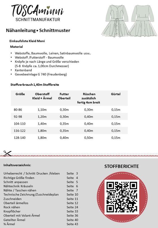Schnittmuster Kinder Kleid Moni | kurzarm | Flügelärmel | image number 5