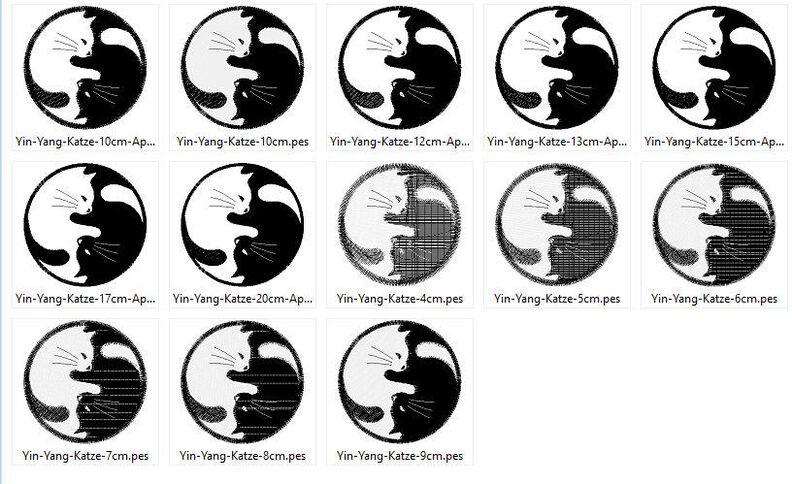Stickdatei - Yin Yang Katze image number 3