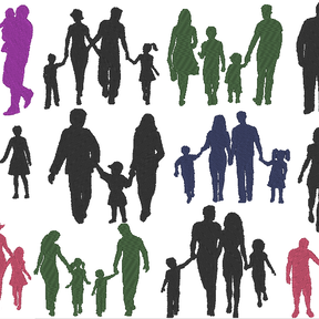 Stickdatei Familien 12 Motive