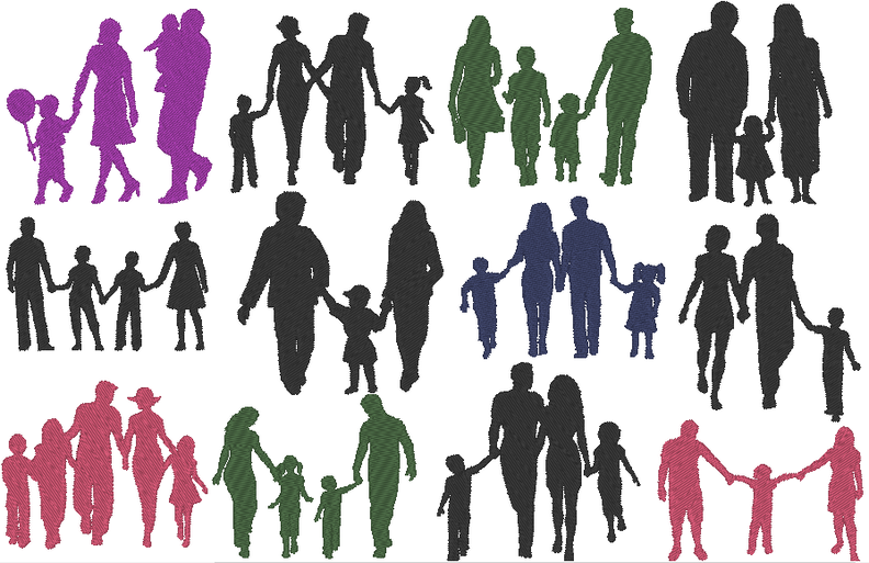 Stickdatei Familien 12 Motive image number 2