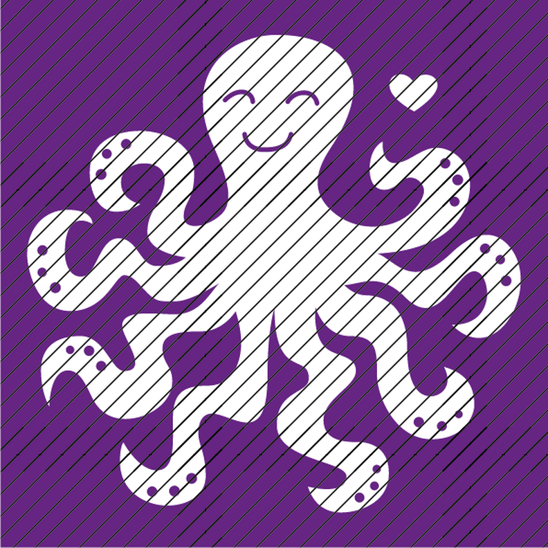 Plotterdatei »Meeresliebelei« – Octopus image number 1