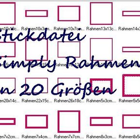 Simply Rechteck Rahmen Stickdatei in 20 Größen