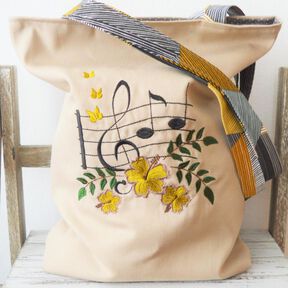 Stickdatei Musik Noten mit Hibiskus  SET