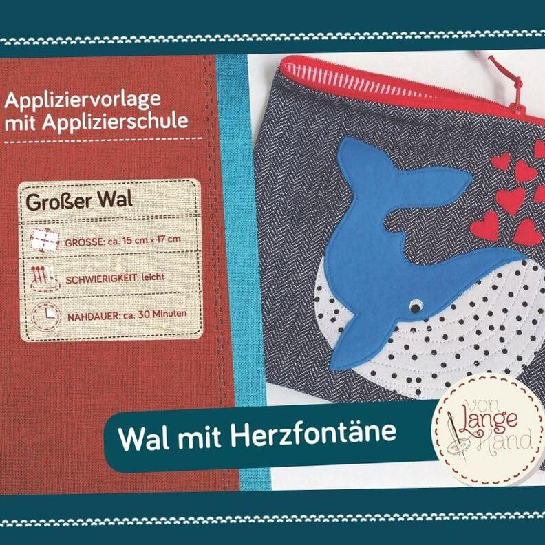 Appliziervorlage GROSSER WAL mit drei Fontänen image number 8