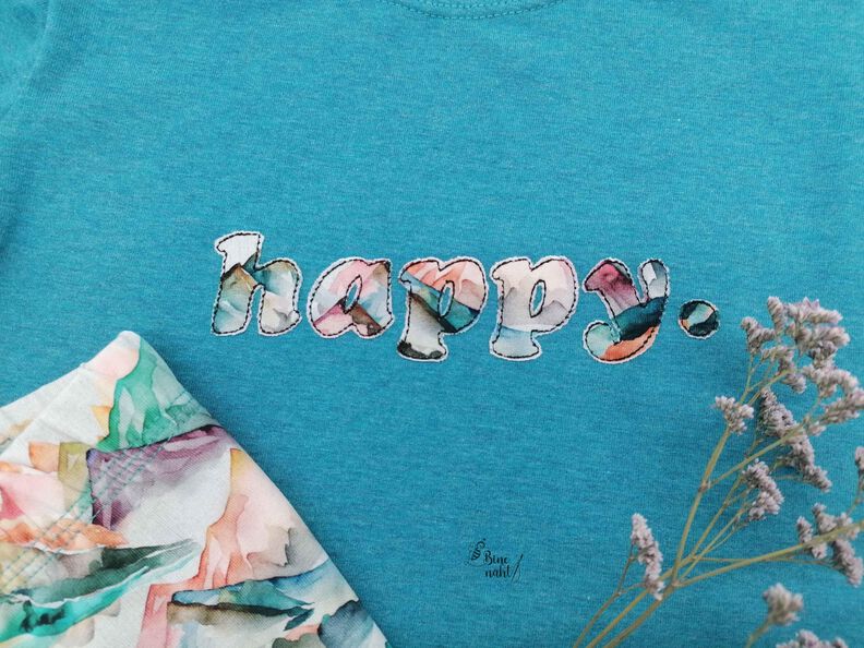 Stickdatei Wörter-Mix: Happy, Smile, Cute image number 2