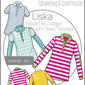 Ebook/Nähanleitung Poloshirt LISKA Mädchen Gr. 80 - 164