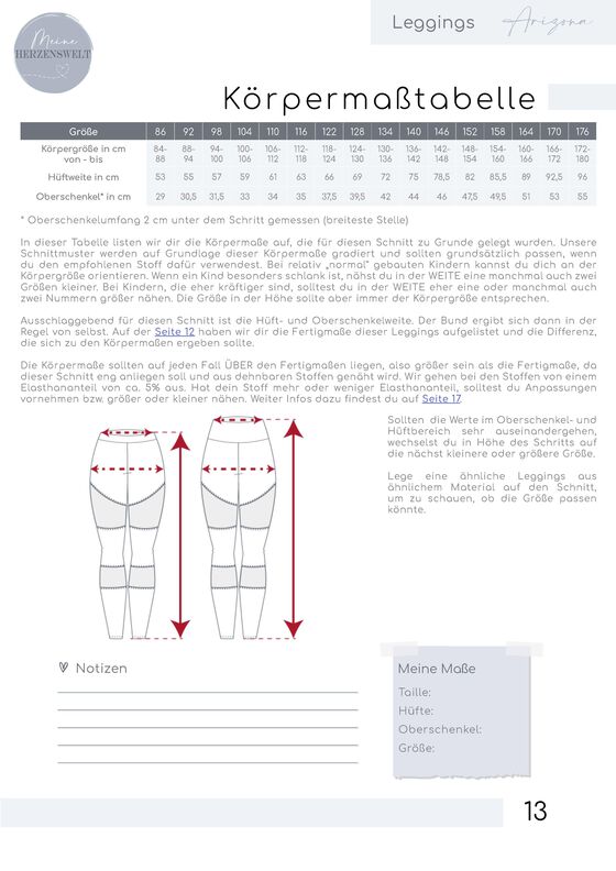 Leggings Kinder – Schnittmuster Gr. 86-176 - Arizona #117 image number 4