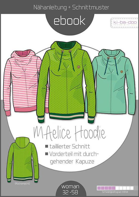 Ebook/Nähanleitung Hoodie MAELICE Gr. 32 - 58 image number 1
