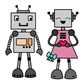 Roboter Robert & Roberta Applikationsvorlage PDF