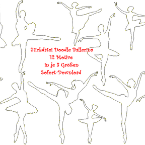 Stickdatei Tänzerin Ballerina Doodle Ballett 