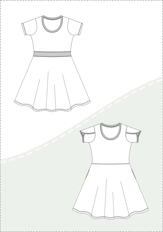 „Isa“ – Jerseykleid mit glockigem Rock, BU 80-116, A4+A0 image number 5