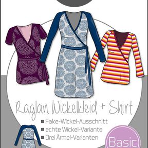 Ebook/Nähanleitung Basic Raglan Wickelkleid/-Shirt Damen Gr. 32-48