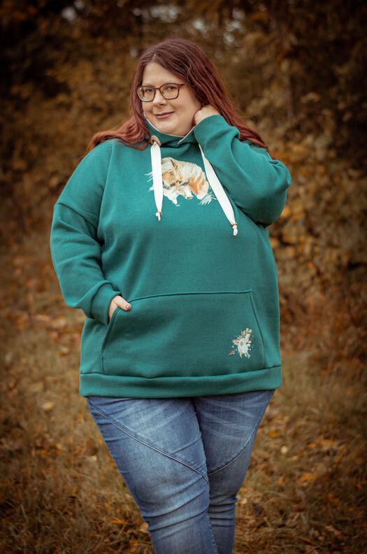 lovely lady oversized hoodie 34-56 Damenpulli Sweater Crop image number 9