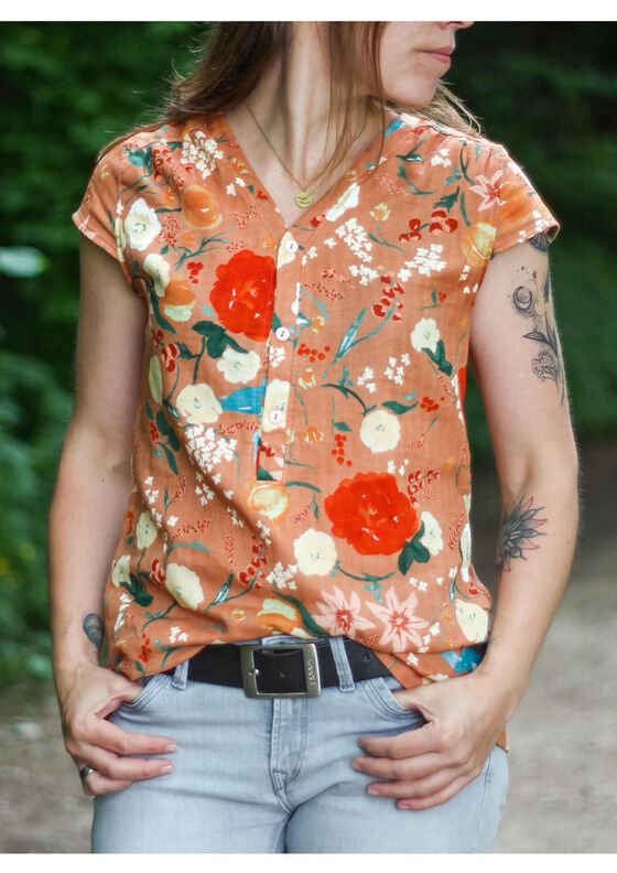 Bluse Hjertemusling Damen Gr. 32-50, Musselin, Leinen. A0 image number 8