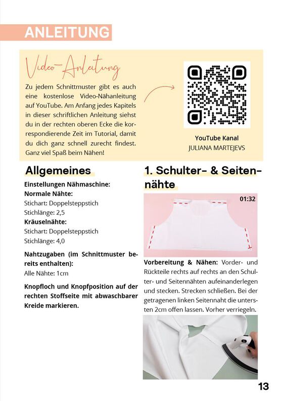 Wickelbluse Schnittmuster Damen Bubikragen Puffärmel image number 10