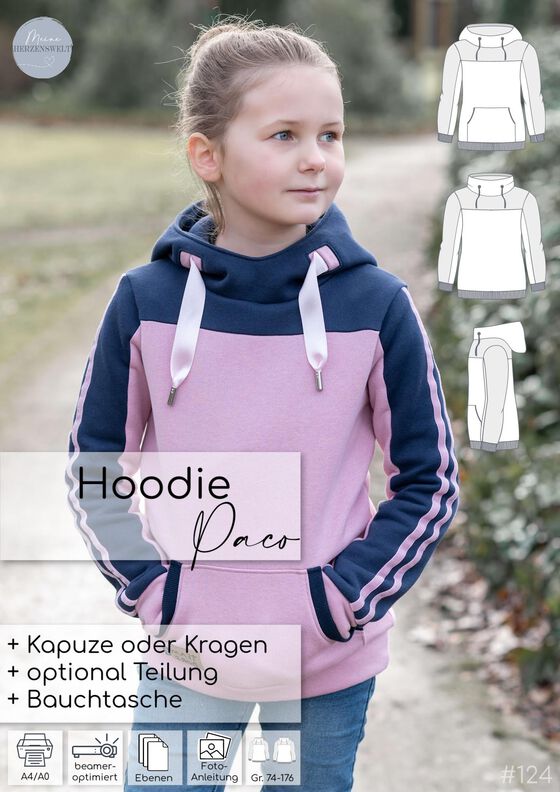 Hoodie Kinder & Damen - Gr. 74-176 + Gr. 32-58 - Paco image number 3