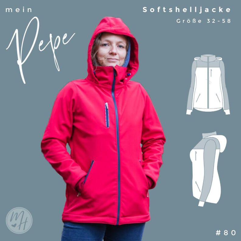Softshelljacke Damen Schnittmuster Gr. 32-58 - mein PEPE #80 image number 10