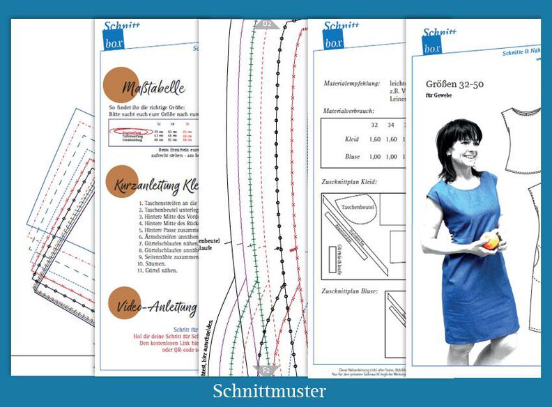 Kleid mit angschnittenen Schultern Schnittmuster Gr. 32-52 image number 4