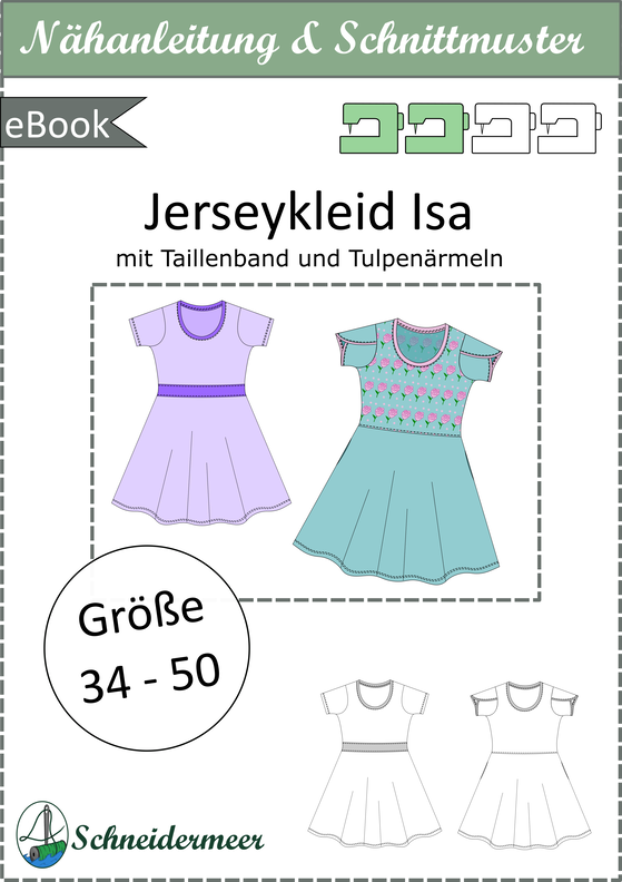 „Isa“ – Jerseykleid mit glockigem Rock, BU 80-116, A4+A0 image number 6