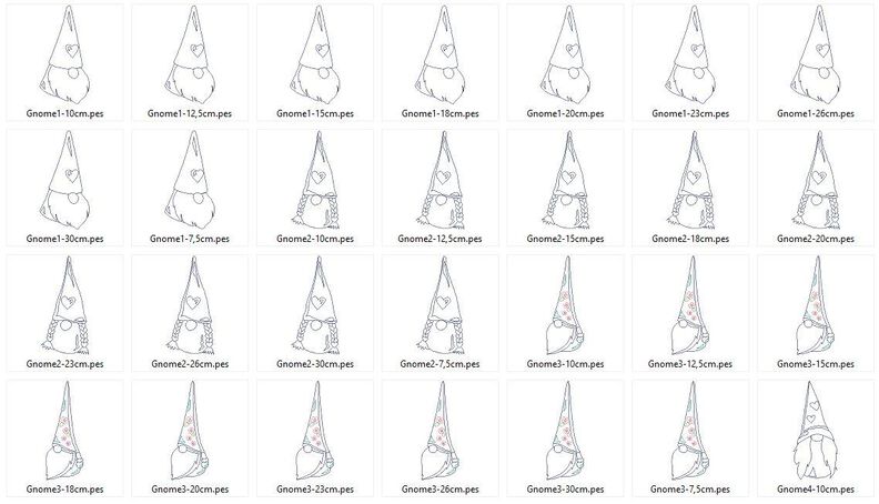 Herz Gnome Zwerg Linie Stickdatei Valentinstag Weihnachten image number 6