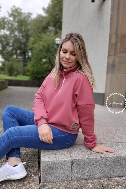 Unisex Sweater mit Reißverschluss Kragen BUKA ♥ Gr. XS-XXXL image number 3