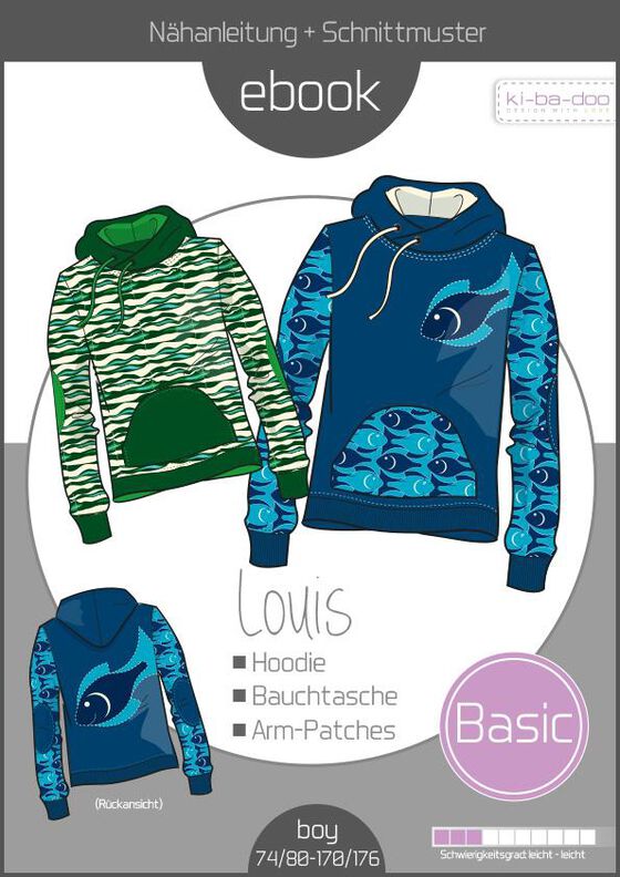 Ebook Hoodie Wickelkapuze LOUIS Gr. 74/80-170/176 image number 1