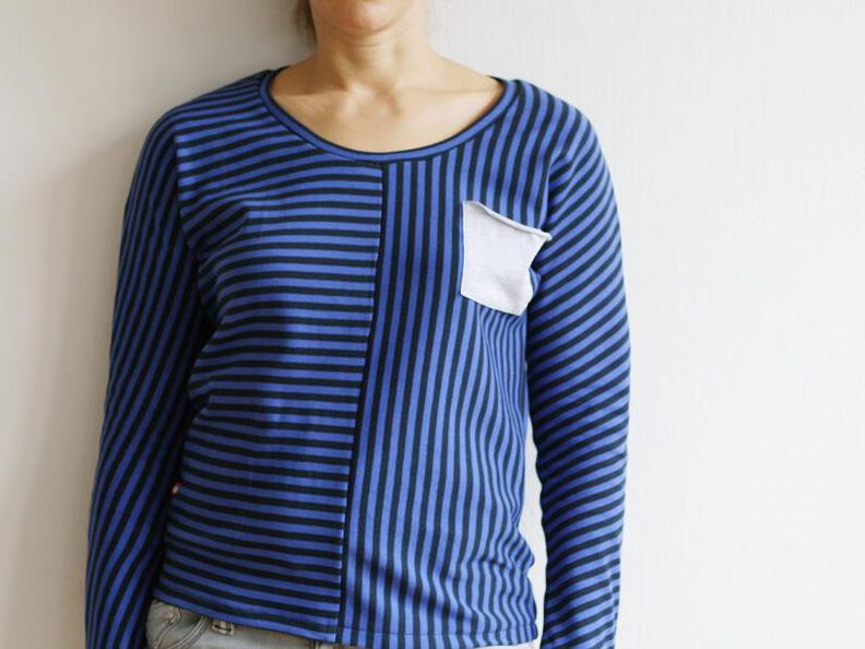 FRAU JETTE - Fledermausshirt mit Musterwechsel XS-L image number 6