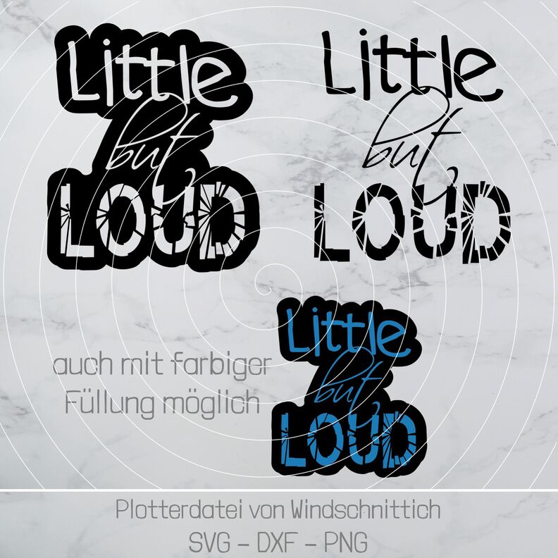 Plotterdatei - little but loud - SVG, DXF, PNG image number 2
