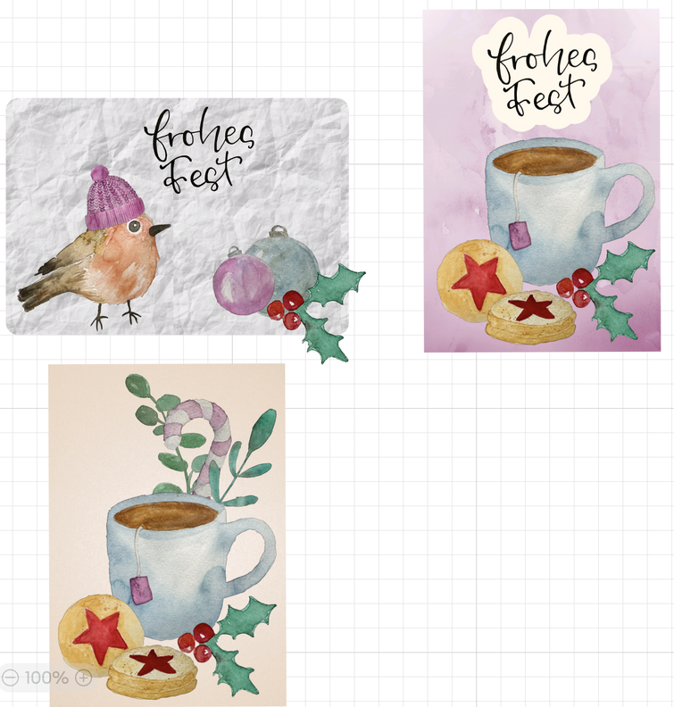 Plotterdateien & Printables Set "Frohe Weihnachten Aquarell" image number 8