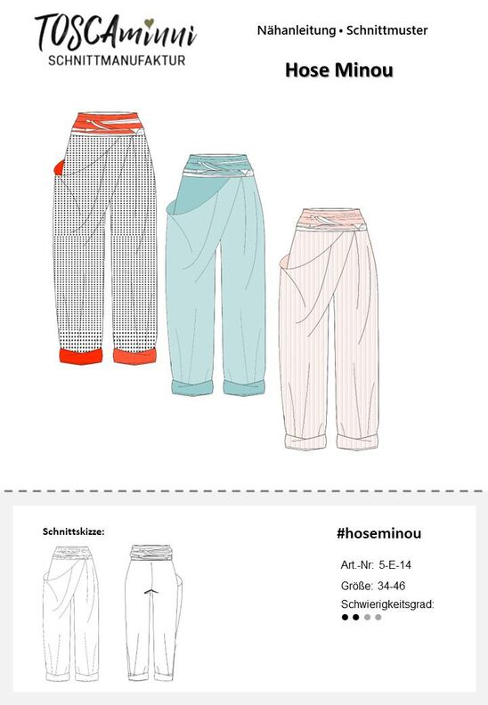 Schnittmuster Damen Hose Minou Gr. 34-46 - für Beamer image number 8