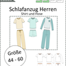 Pyjama Schlafanzug für Herren, Shirt und Hose Gr 44-60 A4+A0 thumbnail number 8
