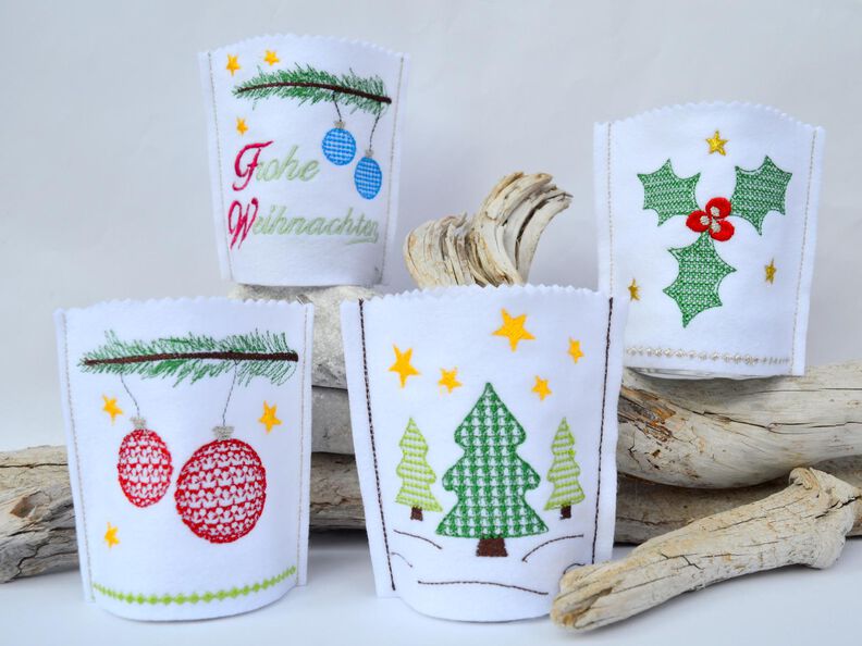 ITH Stickdatei LED Cover Weihnachten 4er SET 10x10cm Rahmen image number 1
