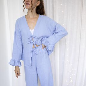 Rüschenbluse mit Schleifen
