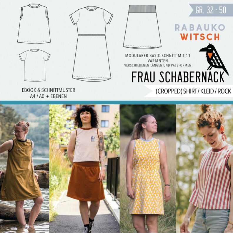 Frau Schabernack (Cropped) Shirt / Kleid / Rock Gr. 32-50 image number 1
