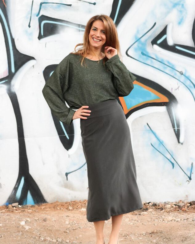 INFINITY SLIP SKIRT fließender Rock Damengr. 30-62 image number 4