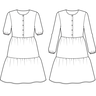 Stufenkleid Blusenkleid Knopfleiste LANGKAH ♥ Gr. XS-XXL thumbnail number 10