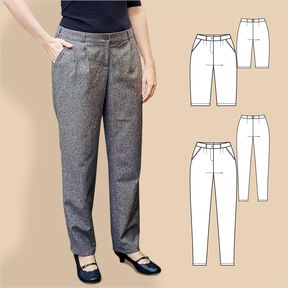 Ella – Lange oder kurze Bundfaltenhose, Gr. 34-50, A4+A0