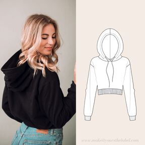 Kurzer Pullover "cropped Hoodie" Schnittmuster & Anleitung