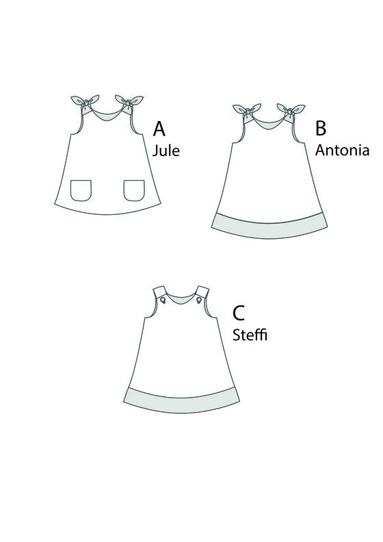 Schnittmuster Kleid für Mädchen in 3 Modellvarianten image number 4