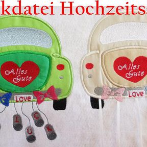 Hochzeitsauto Stickdatei 