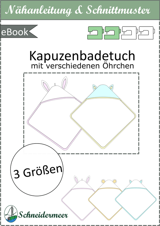 Kapuzenbadetuch mit Tierohren für Babys, Kleinkinder, Kinder image number 6