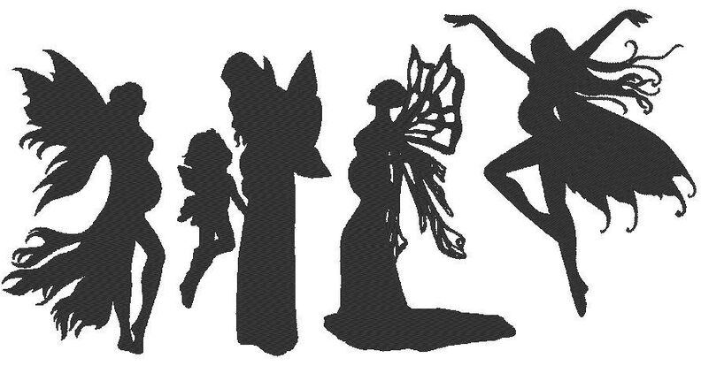 schwangere Feen Elfen Silhouetten Stickdatei schwanger image number 4