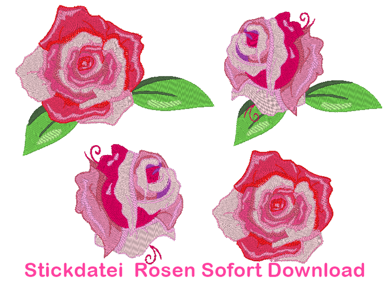 Stickdatei Rosen Rose Hochzeit image number 1