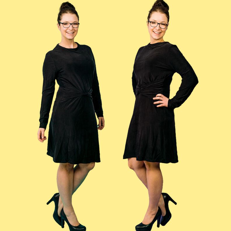 Jersey Kleid mit Knoten-Gürtel A-Linie SIMPUL ♥ Gr. XS-XXL image number 3