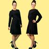 Jersey Kleid mit Knoten-Gürtel A-Linie SIMPUL ♥ Gr. XS-XXL thumbnail number 3