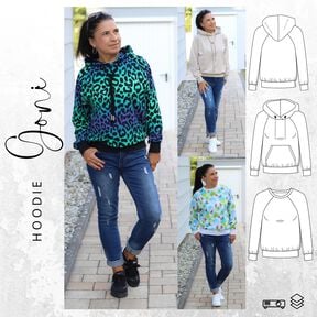 Raglanhoodie GONI Gr. 32-56 Schnittmuster PDF Ebook