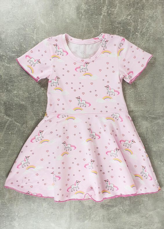 Bella Jerseykleid Kinder mit Glockenrock Gr. 86-158, A4+A0 image number 3