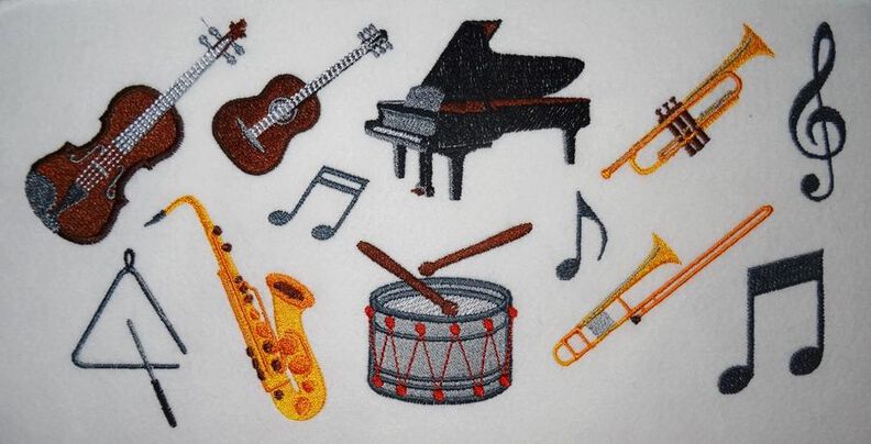 Musikinstrumente Minis Stickdatei image number 4