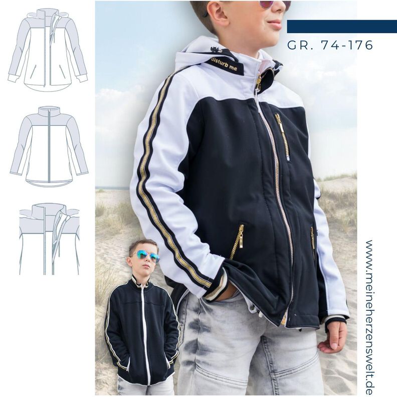 Softshelljacke Kinder Schnittmuster Gr. 74-176 - PABLO #72 image number 1