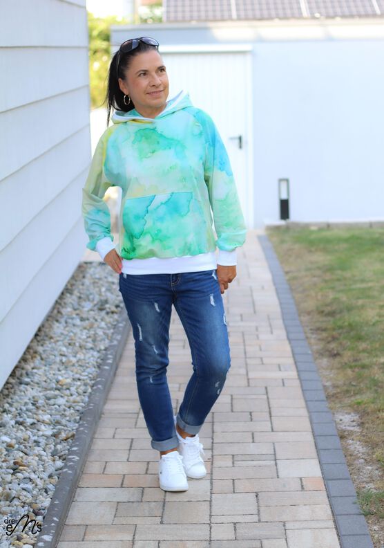 Raglanhoodie GONI Gr. 32-56 Schnittmuster PDF Ebook image number 3